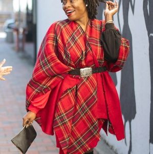 Red Oversized Zara Shawl